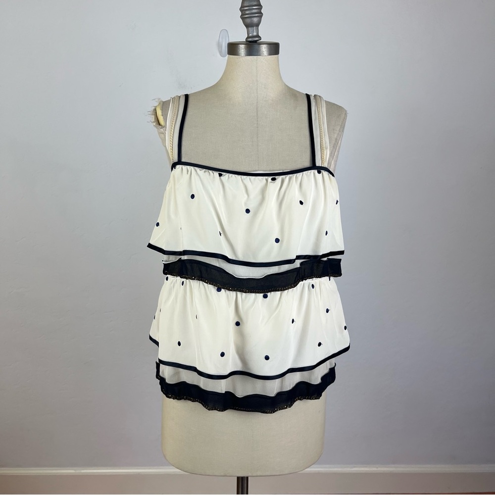Marc Jacobs Silk Tiered Polka Dot Tank Top